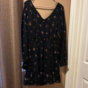 Hollister Black Floral Mini Dress